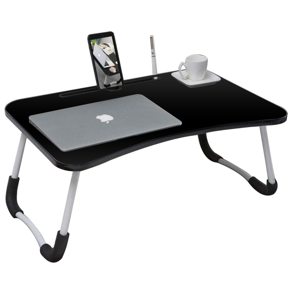Laptoptafel MDF Hout - Bedtafel / Ontbijttafel - Zwart - 123laptophoezen.nl