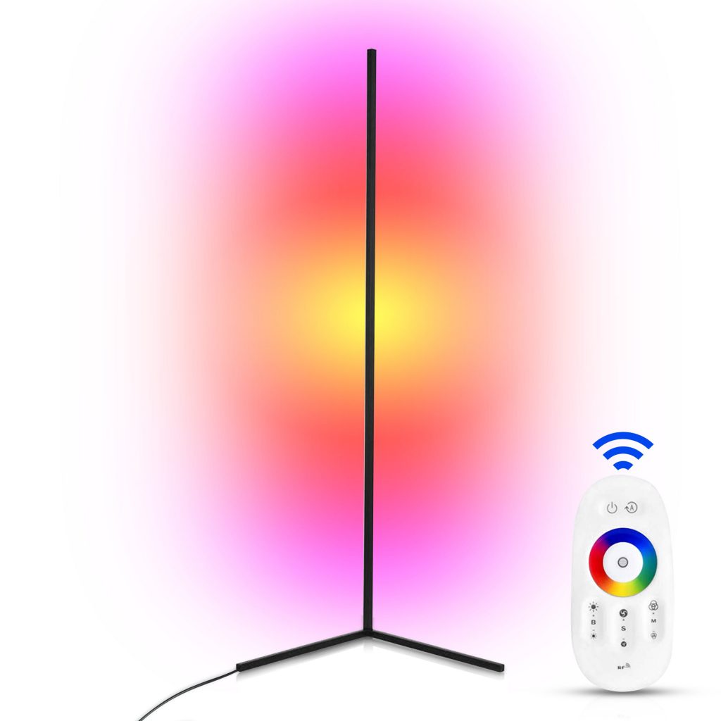 Somstyle® Vloerlamp LED – Hoeklamp – RGB Verlichting – Afstandsbediening – Industriële Sfeerlamp - 123laptophoezen.nl