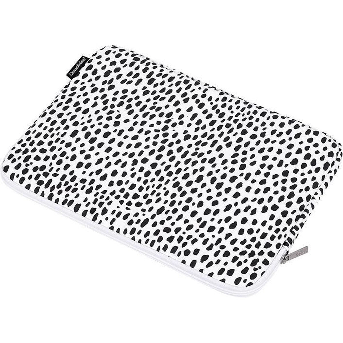 Laptophoes 12 Inch - Sleeve - Panterprint Wit