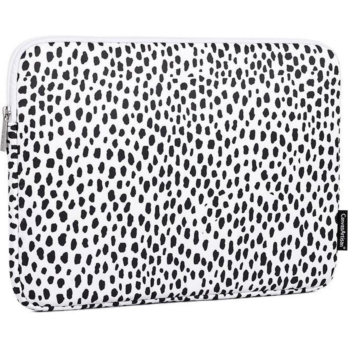 Laptophoes 12 Inch - Sleeve - Panterprint Wit