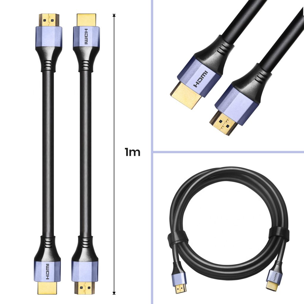 HDMI 2.1 Ultra High Speed Kabel 1 Meter – Paars - 123laptophoezen.nl