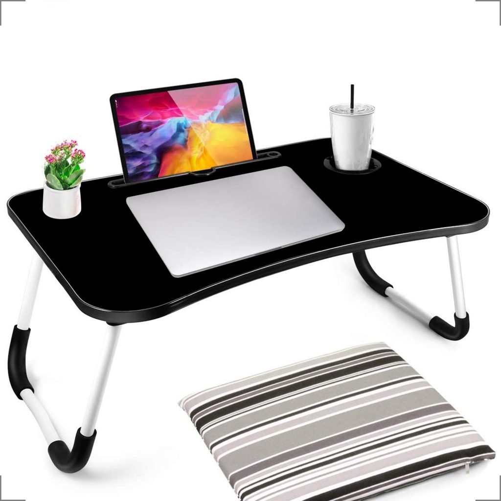 Laptoptafel MDF Hout - Bedtafel / Ontbijttafel - Zwart - 123laptophoezen.nl