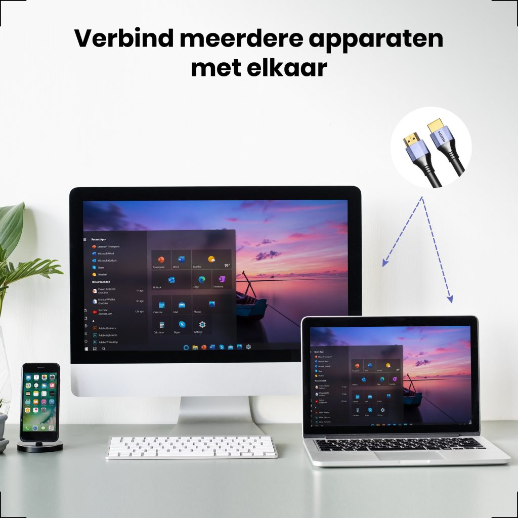 HDMI 2.1 Ultra High Speed Kabel 3 meter – Paars - 123laptophoezen.nl
