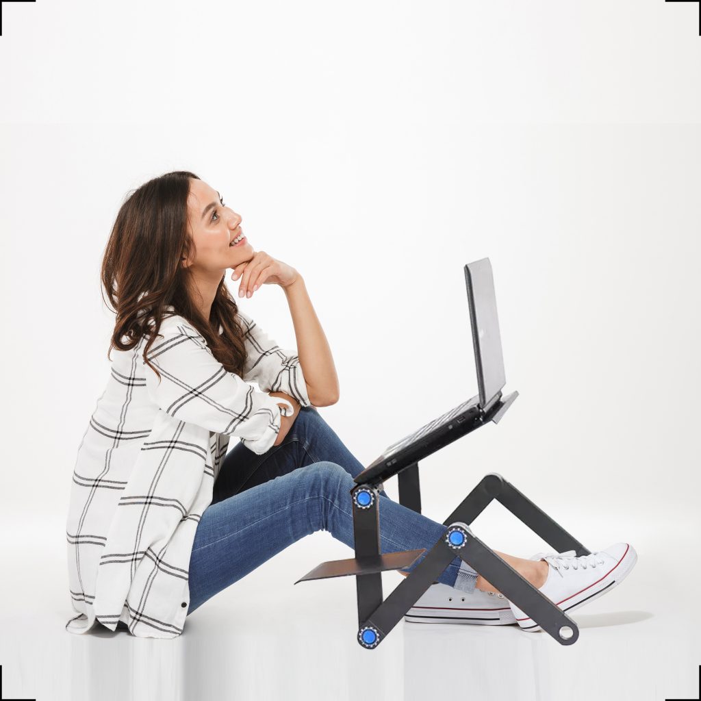 Laptop standaard Verstelbaar Universeel - Laptoptafel - Zwart - 123laptophoezen.nl