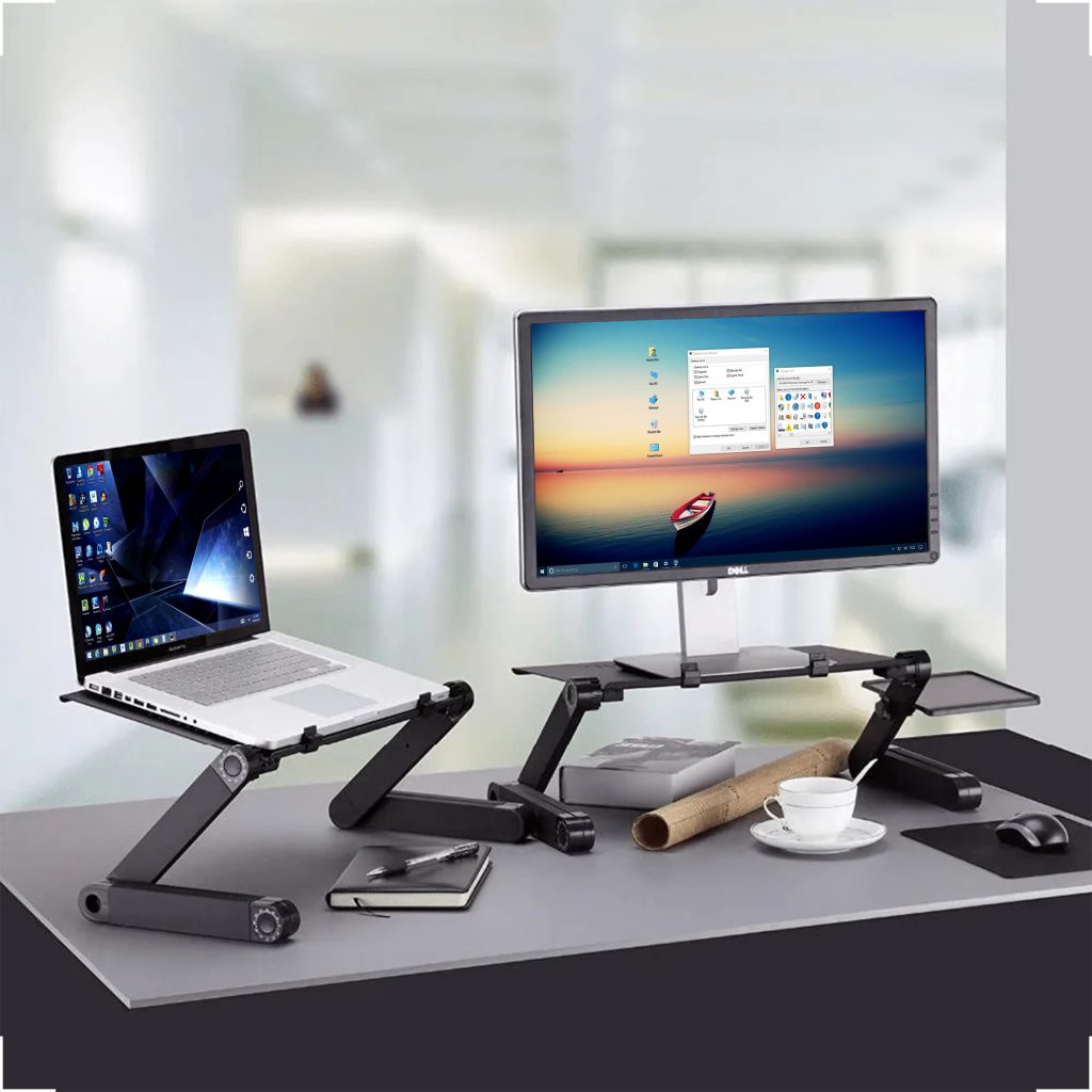 Laptop standaard Verstelbaar Universeel - Laptoptafel - Zwart - 123laptophoezen.nl