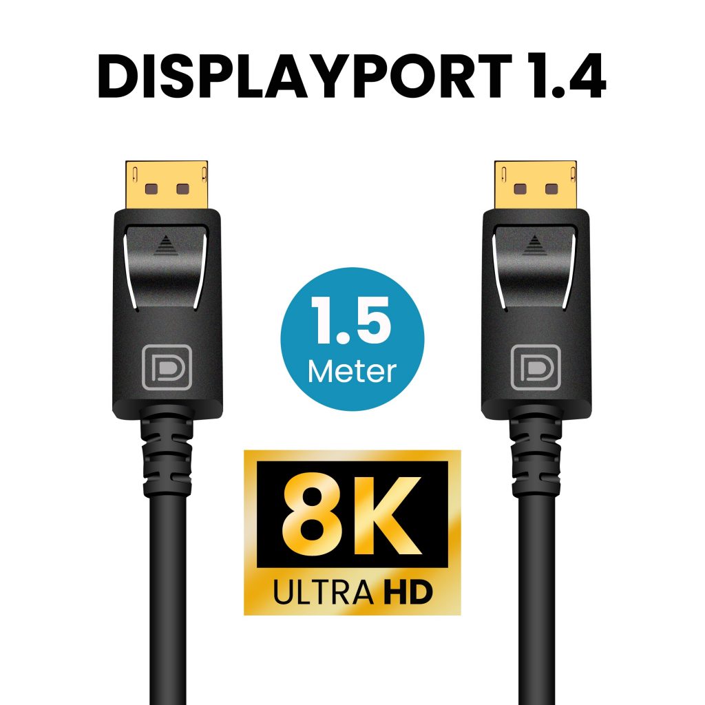 Displayport kabel 1.4 1.5 Meter – 8K 60Hz – 4K 144 Hz - 123laptophoezen.nl