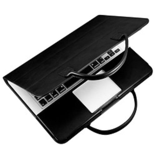 Laptophoes voor Macbook A1466 & A1369 - 13 Inch Air 2014/2015 - Zwart Leer - 123laptophoezen.nl