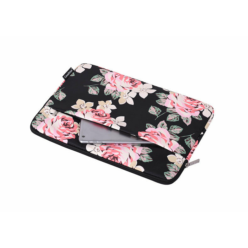 Laptophoes 13.3 Inch - Sleeve - Zwarte Roos - 123laptophoezen.nl