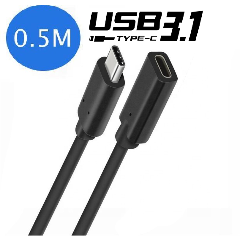 USB 3.1 Verlengkabel 0.5 Meter - 4K Ondersteuning - 123laptophoezen.nl