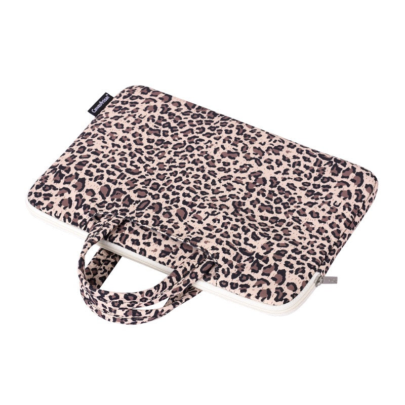 Laptophoes 13.3 Inch - Sleeve met Handvat - Panterprint - 123laptophoezen.nl
