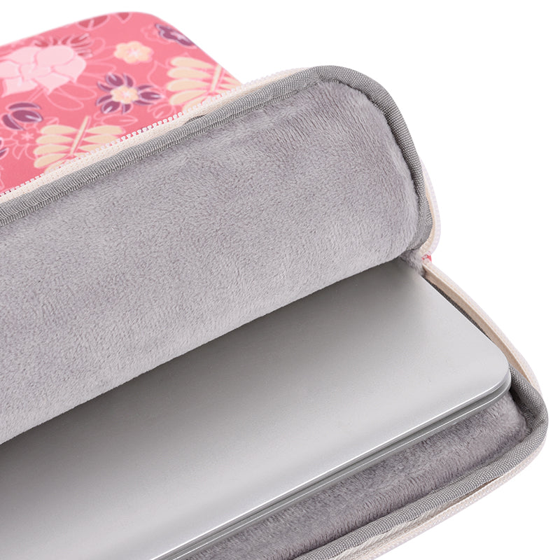 Laptophoes 13.3 Inch - GV Sleeve - Pink Leaves - 123laptophoezen.nl