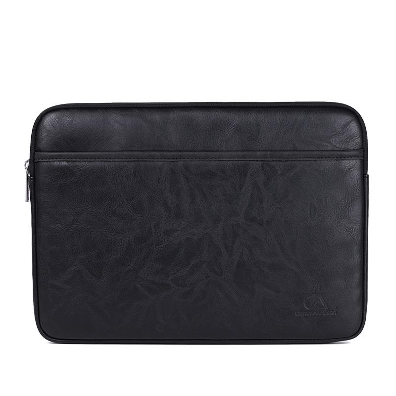 Laptophoes 13.3 Inch - PU Sleeve - Leer Zwart - 123laptophoezen.nl