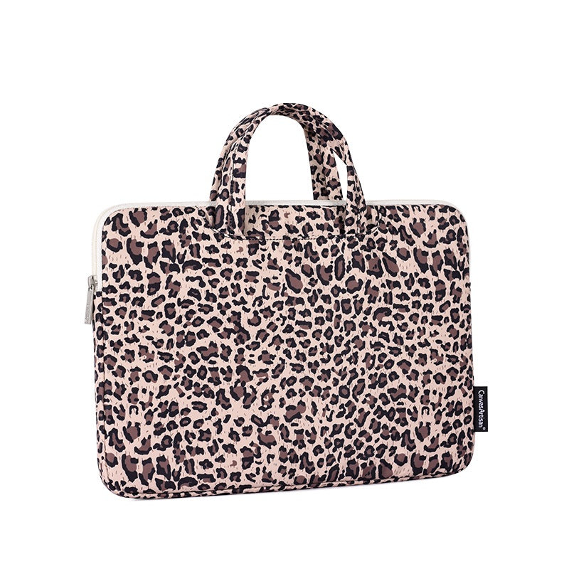 Laptophoes 13.3 Inch - Sleeve met Handvat - Panterprint - 123laptophoezen.nl