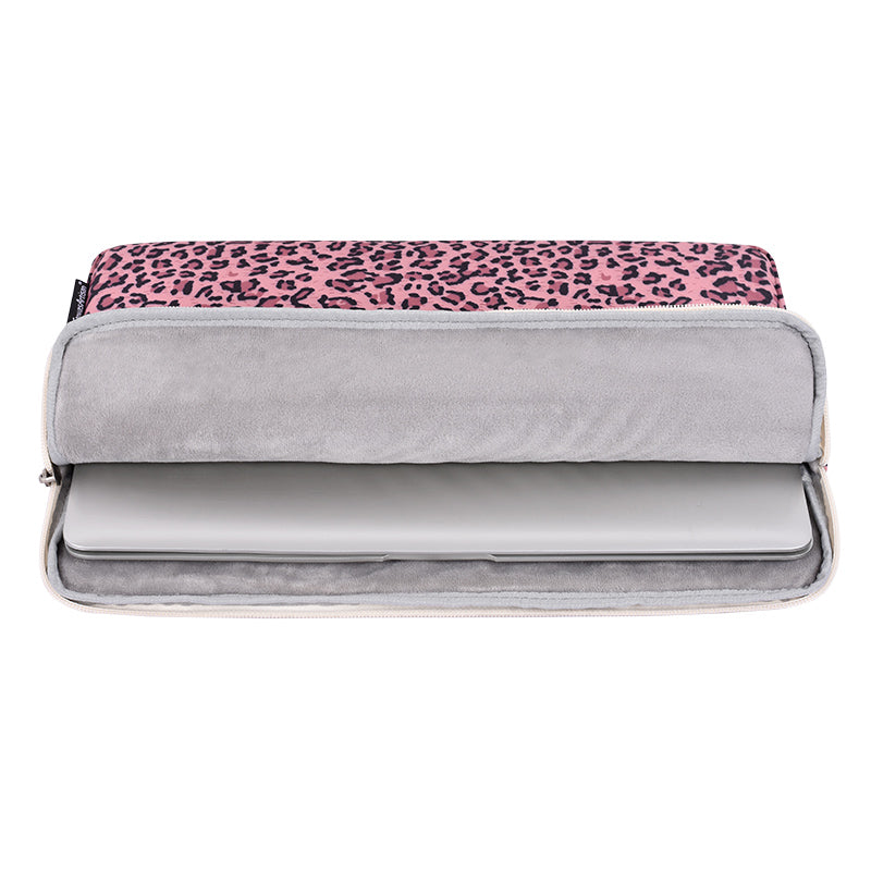 Laptophoes 13.3 Inch - GV Sleeve - Panterprint Roze - 123laptophoezen.nl