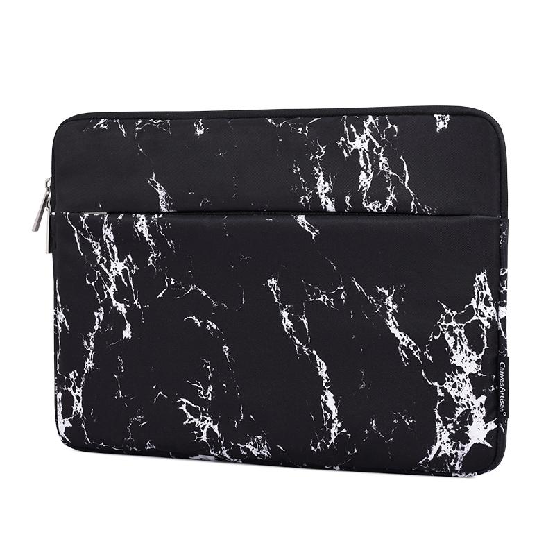 Laptophoes 15.6 Inch - Sleeve - Zwart Marmer - 123laptophoezen.nl