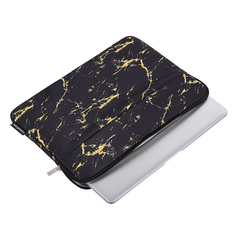 Laptophoes 14 inch - Sleeve - Goud Marmer - 123laptophoezen.nl