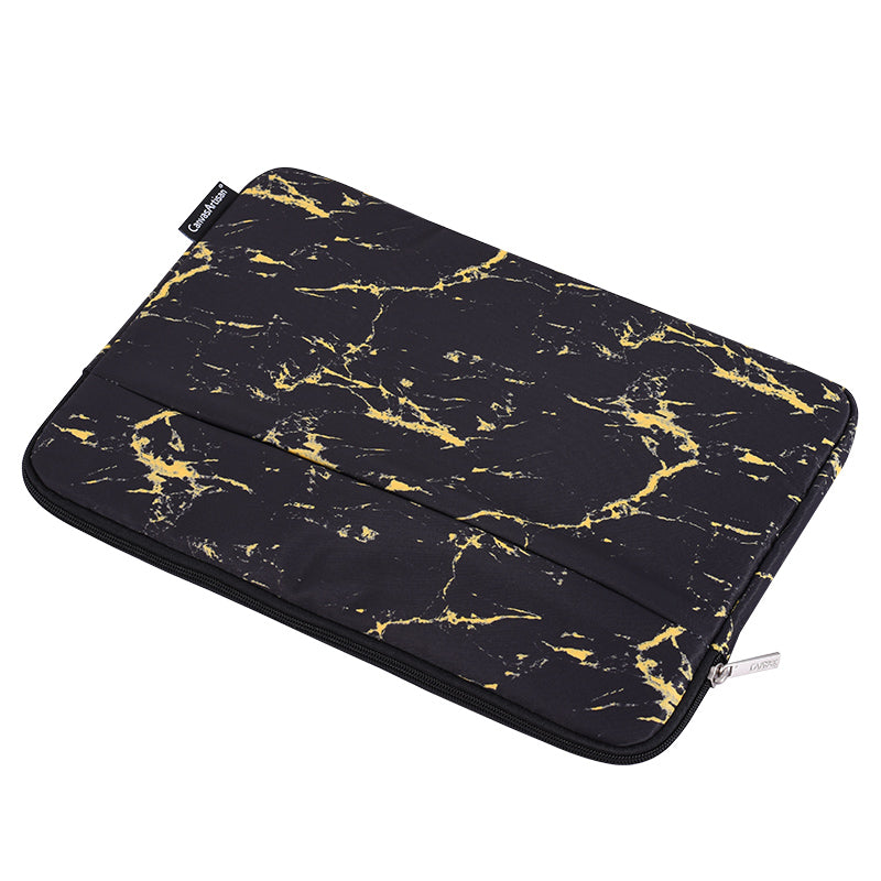 Laptophoes 14 inch - Sleeve - Goud Marmer - 123laptophoezen.nl