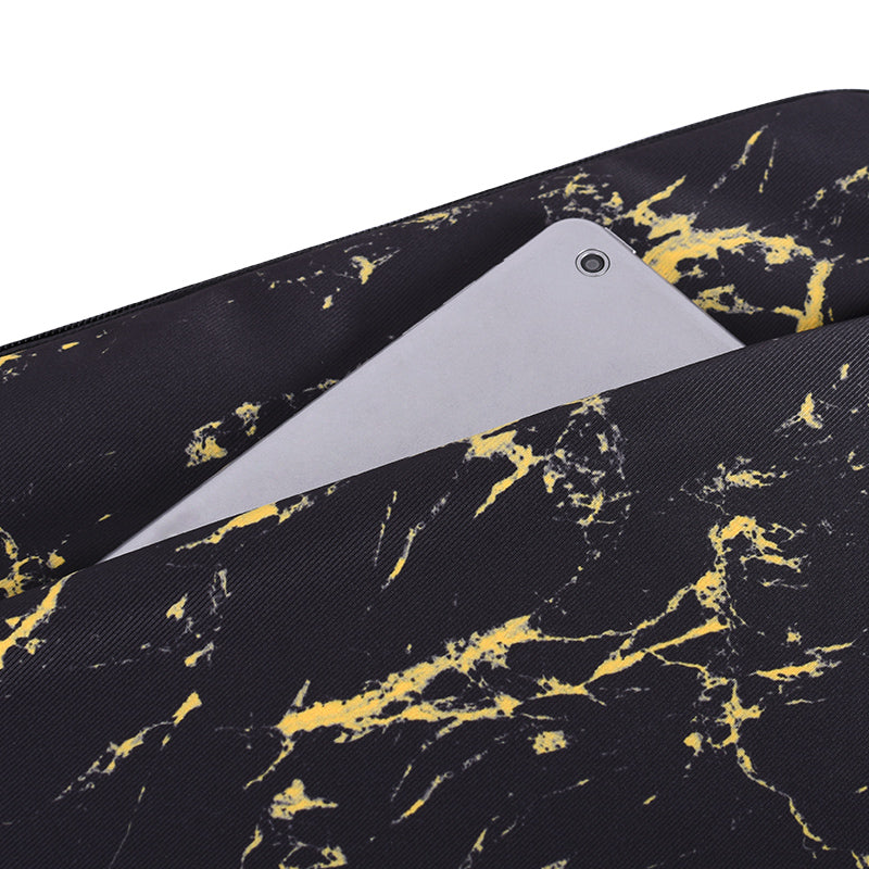 Laptophoes 14 inch - Sleeve - Goud Marmer - 123laptophoezen.nl