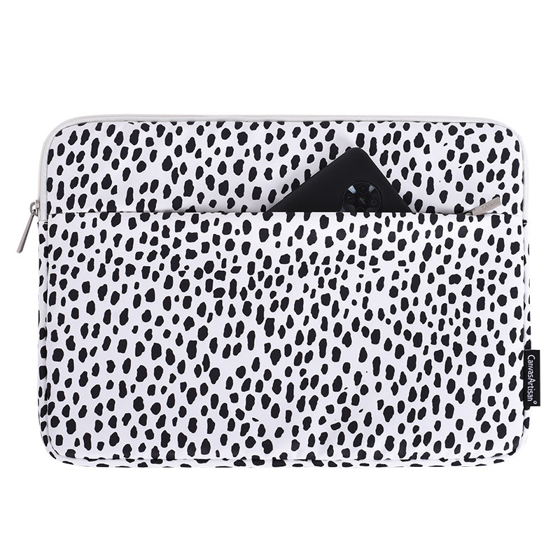 Laptophoes 13.3 Inch - Sleeve - Panterprint Wit - 123laptophoezen.nl