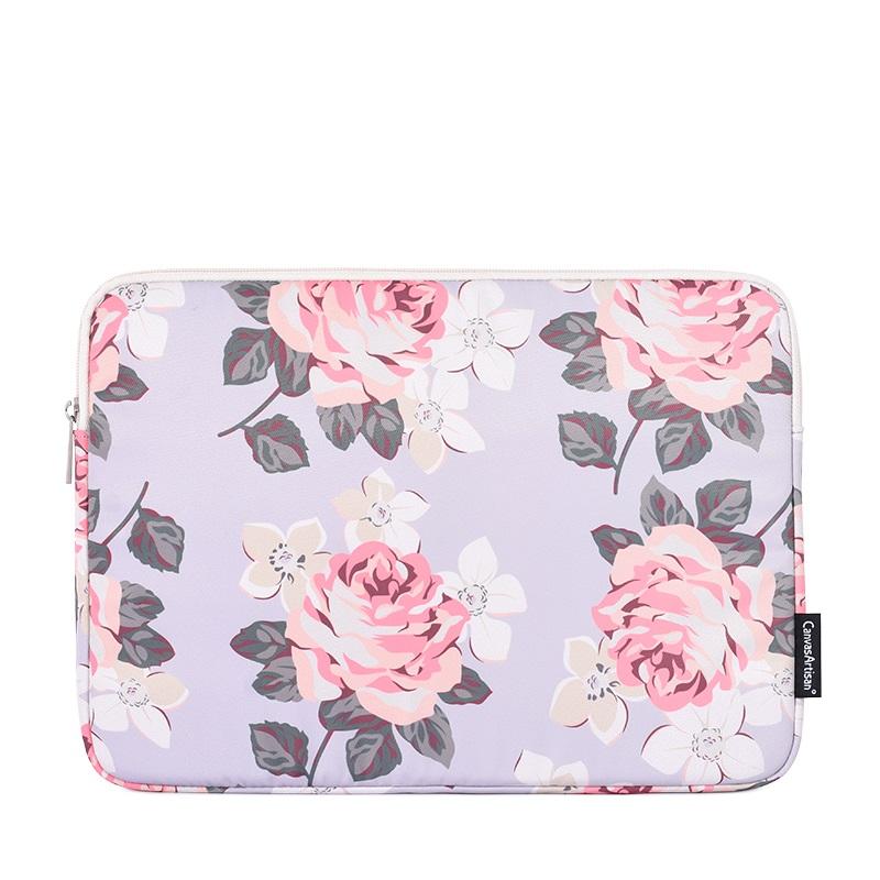 Laptophoes 13.3 Inch - GV Sleeve - Witte Roos - 123laptophoezen.nl