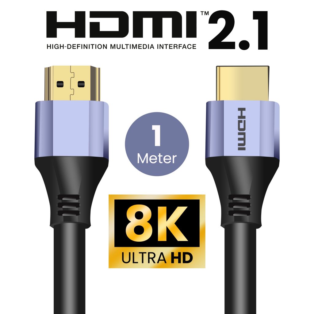 HDMI 2.1 Ultra High Speed Kabel 1 Meter – Paars - 123laptophoezen.nl