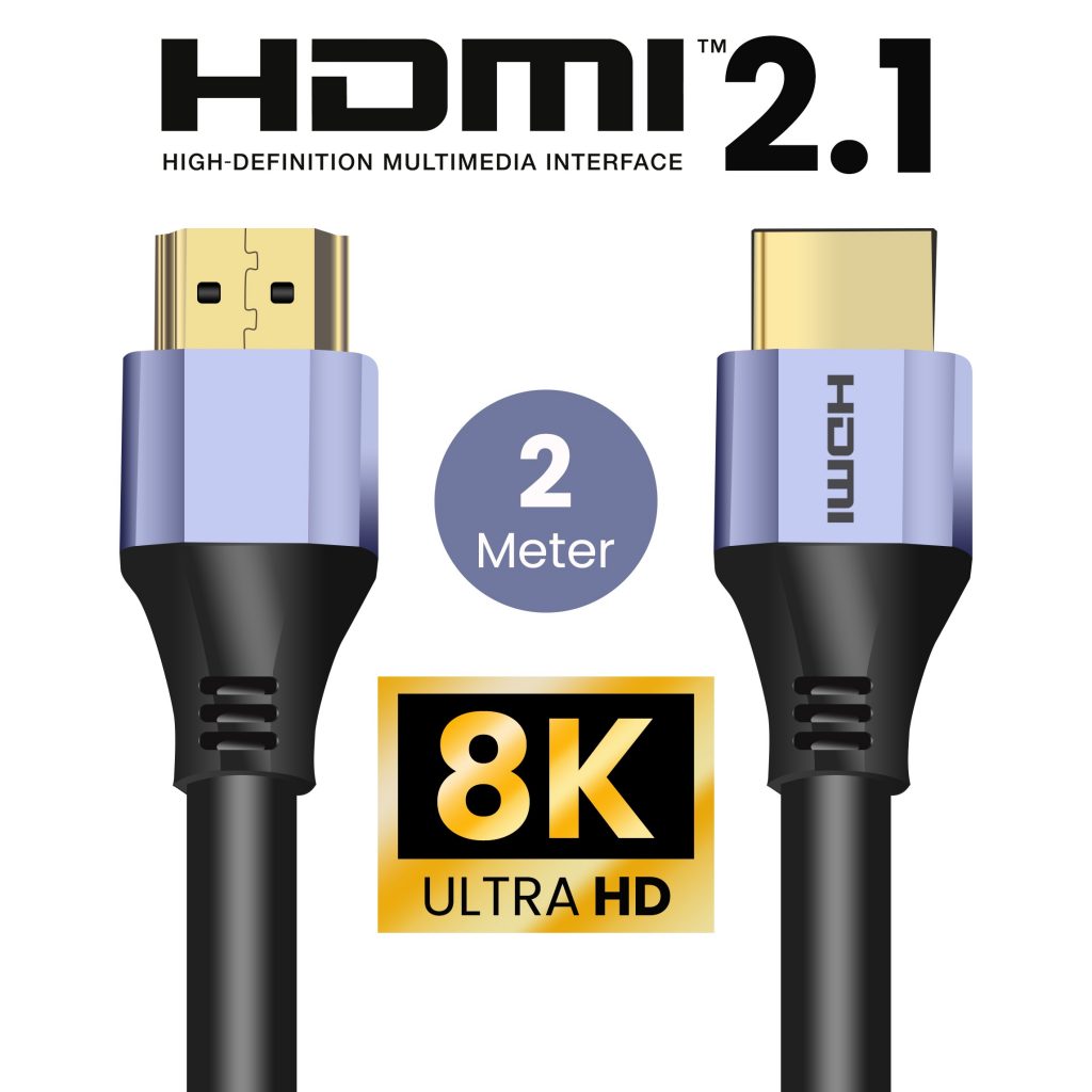 HDMI 2.1 Ultra High Speed Kabel 2 meter – Paars - 123laptophoezen.nl