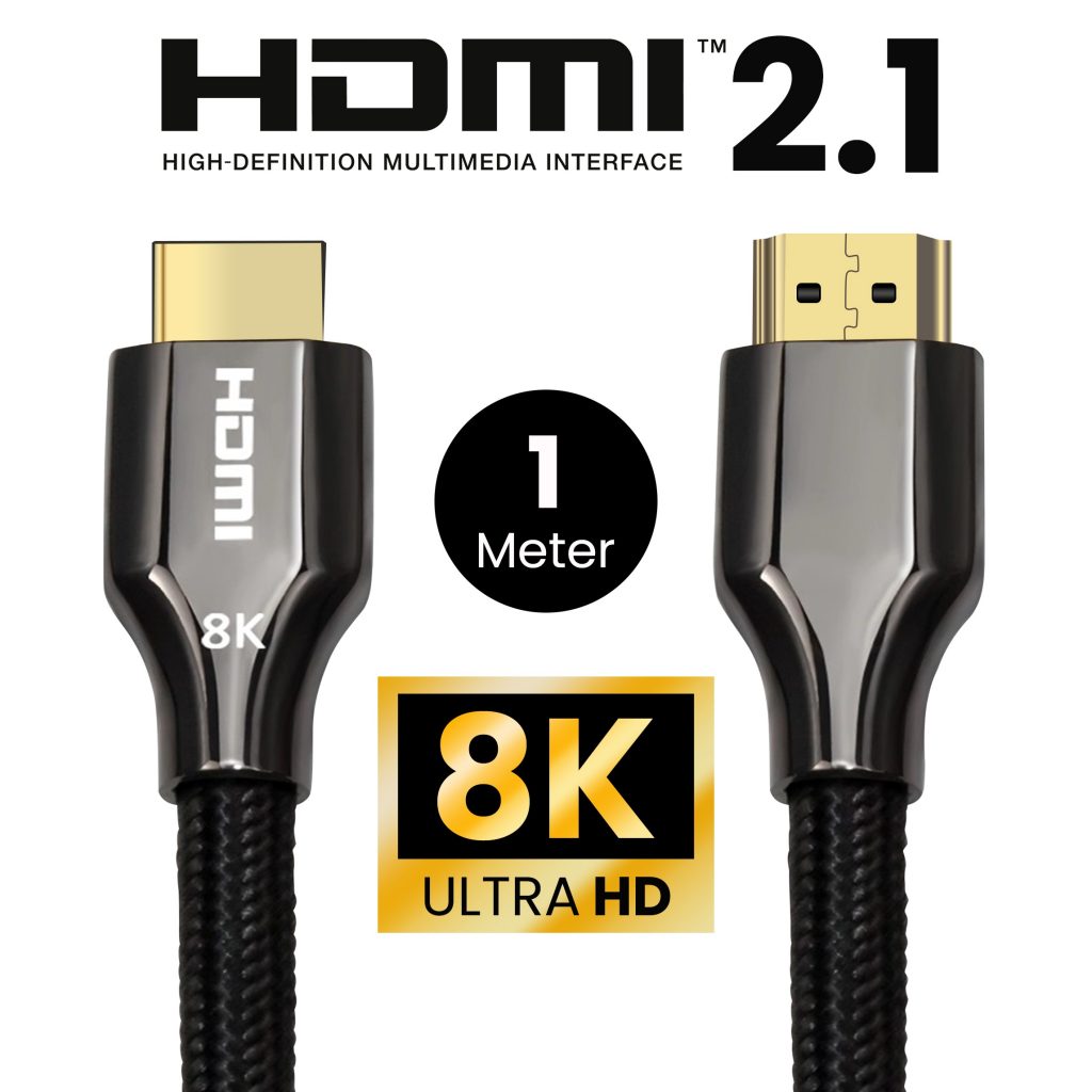 HDMI 2.1 Ultra High Speed Kabel 1 meter – Nylon - 123laptophoezen.nl