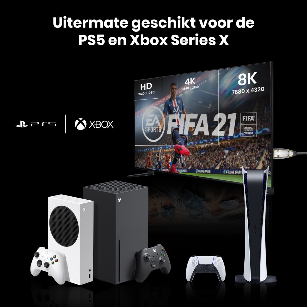 HDMI 2.1 Ultra High Speed Kabel – Gold Plated – AOC - 10 meter - 123laptophoezen.nl
