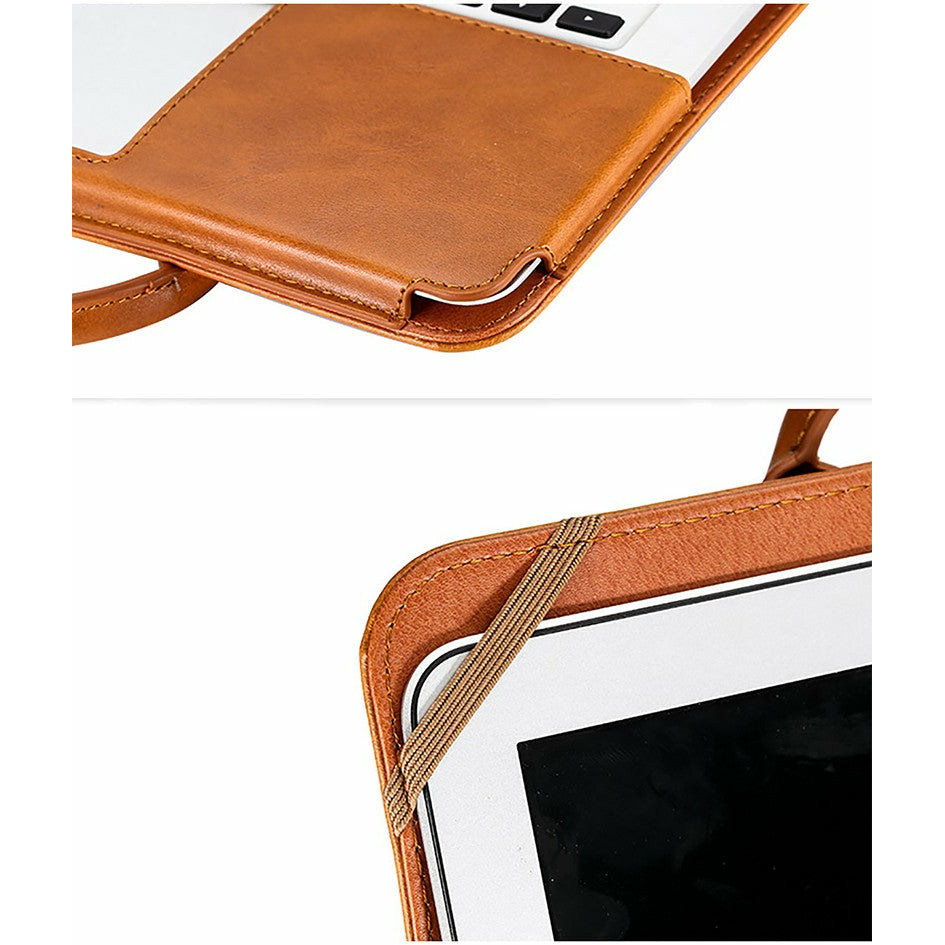 Laptophoes voor Macbook A1466 & A1369 - 13 Inch Air 2014/2015 - Bruin Leer - 123laptophoezen.nl