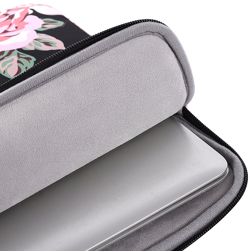 Laptophoes 13.3 Inch - Sleeve - Zwarte Roos - 123laptophoezen.nl