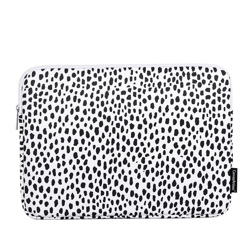 Laptophoes 13.3 Inch - GV Sleeve - Panterprint Wit - 123laptophoezen.nl