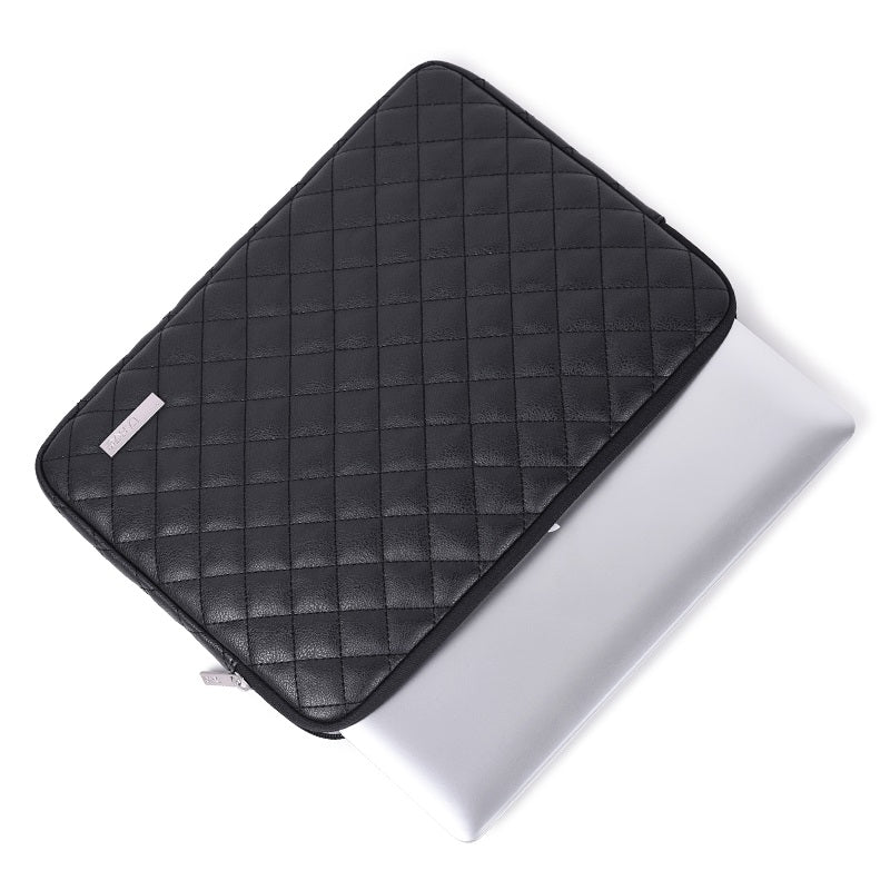 Laptophoes 13.3 Inch - Sleeve - Leer Style Zwart - 123laptophoezen.nl