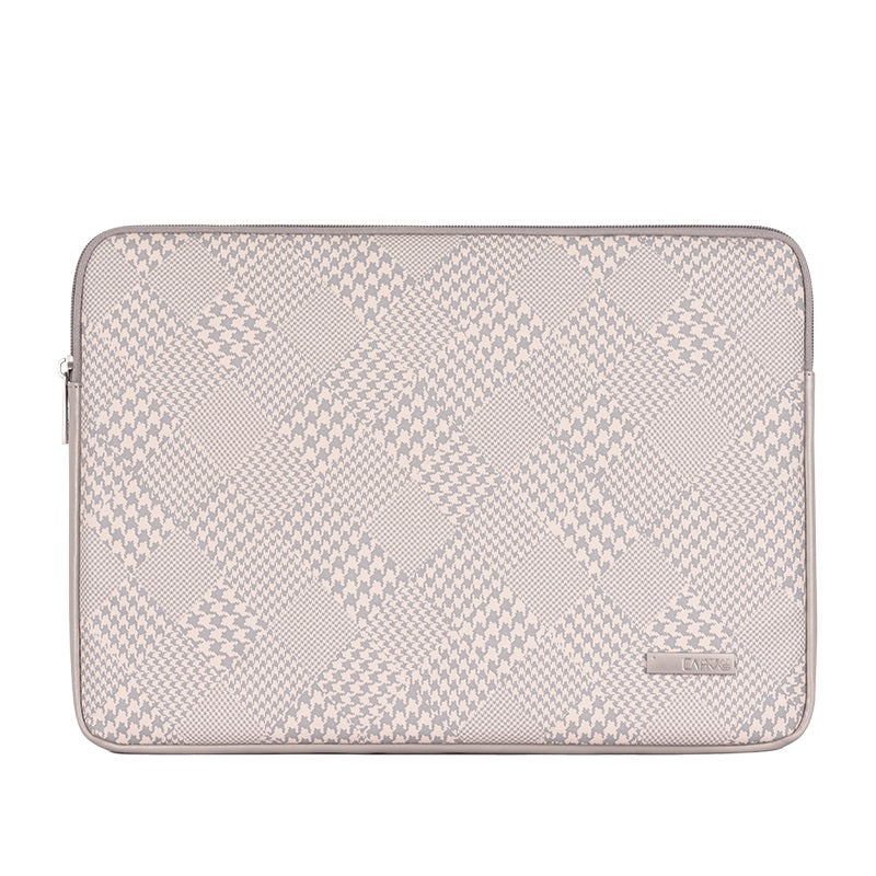 Laptophoes 13.3 Inch - GV Sleeve - Ruit Beige - 123laptophoezen.nl