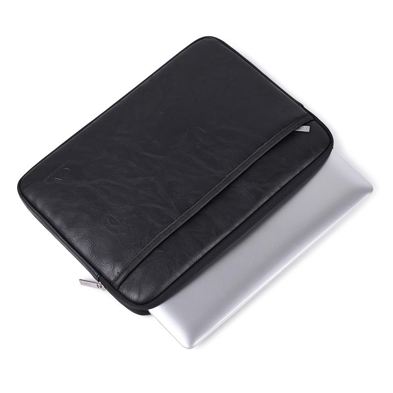 Laptophoes 13.3 Inch - PU Sleeve - Leer Zwart - 123laptophoezen.nl