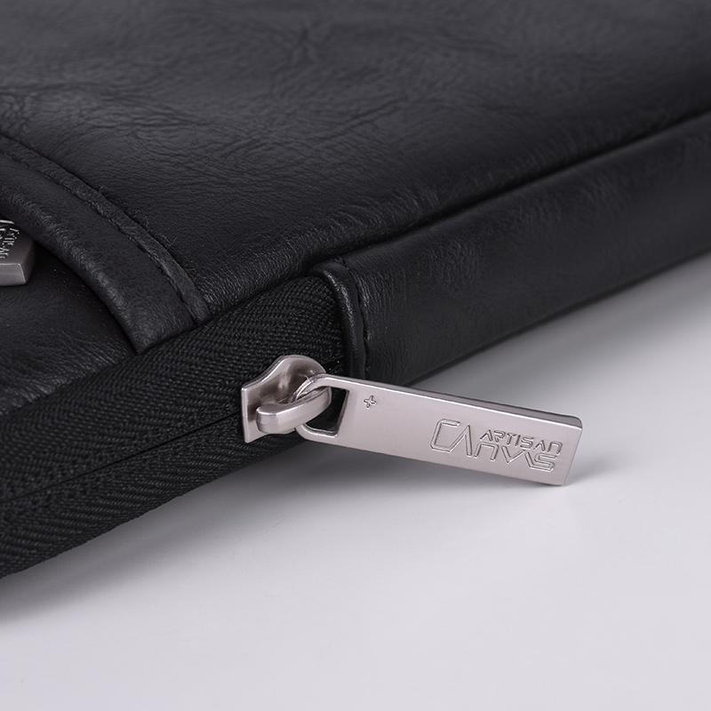 Laptophoes 13.3 Inch - PU Sleeve - Leer Zwart - 123laptophoezen.nl