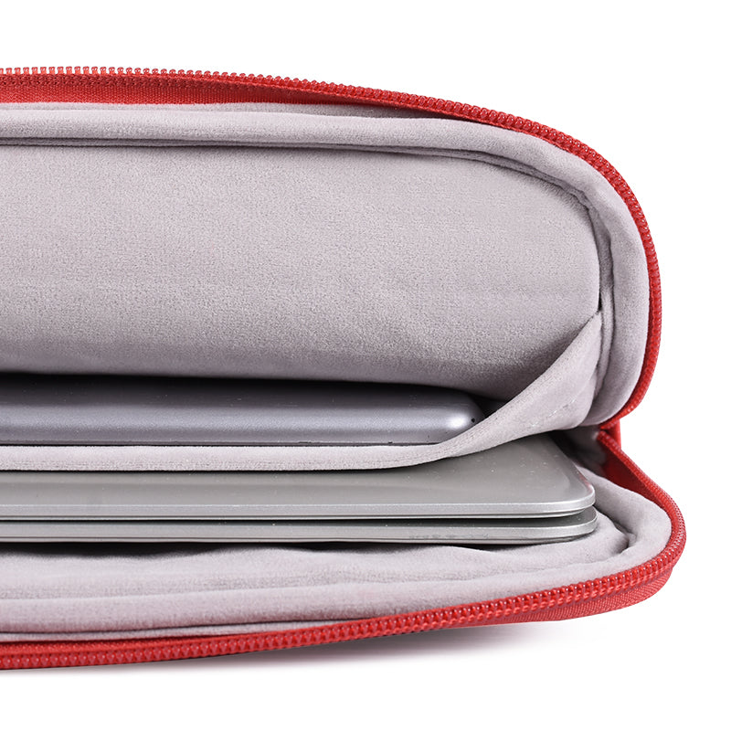 Laptophoes 13 Inch - Sleeve - Leer Style Rood - 123laptophoezen.nl