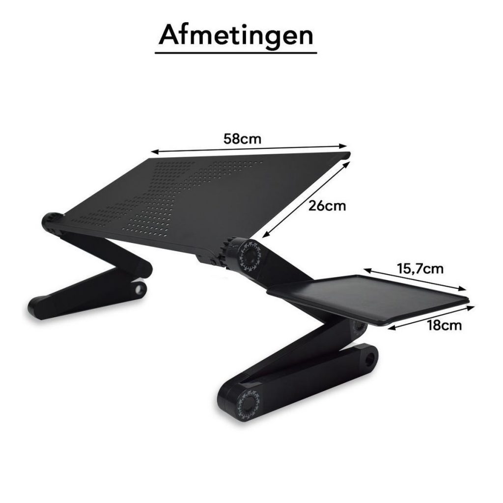 Laptop standaard Verstelbaar Universeel - Laptoptafel - Zwart - 123laptophoezen.nl
