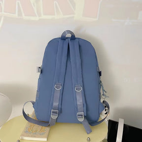 Popular Pink Purple Color Girls High School Student Backpack Bags without Any Accessory Version