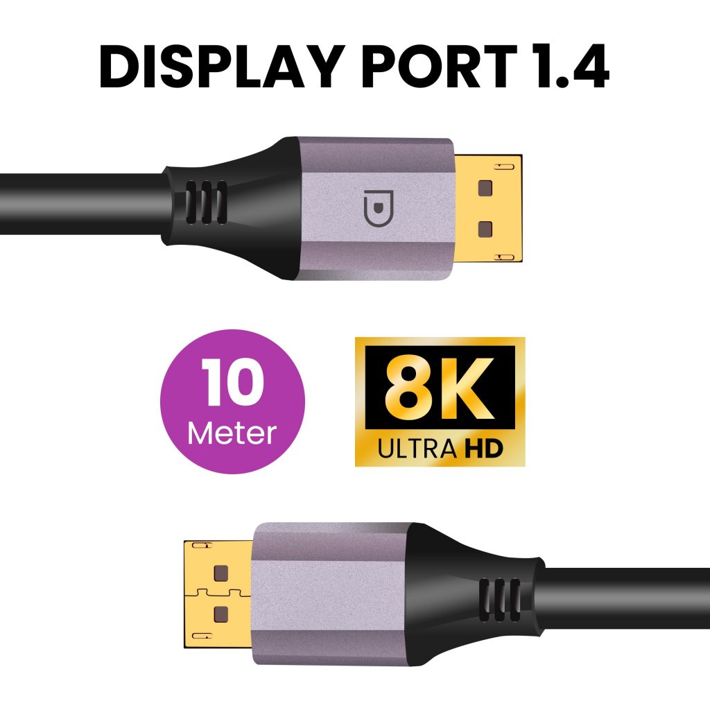 Displayport 1.4 Kabel Paars 10 Meter – 8K 60Hz – 4K 144 Hz - 123laptophoezen.nl
