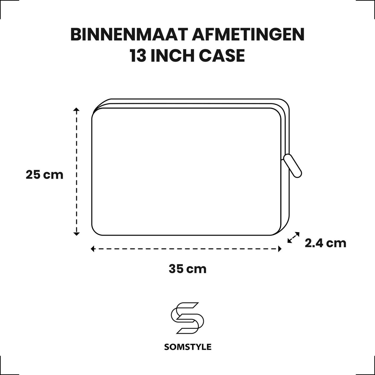 Laptophoes 13.3 Inch PU - Sleeve - Panterprint Wit