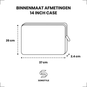 Laptophoes 14 inch - GV Sleeve - Panterprint Wit - 123laptophoezen.nl