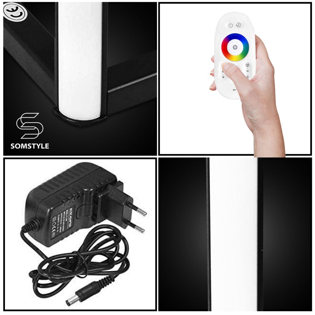 Somstyle® Vloerlamp LED – Hoeklamp – RGB Verlichting – Afstandsbediening – Industriële Sfeerlamp - 123laptophoezen.nl