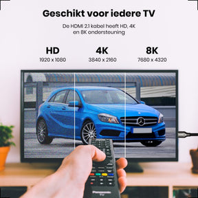 HDMI 2.1 Ultra High Speed Kabel 2 Meter – Nylon - 123laptophoezen.nl