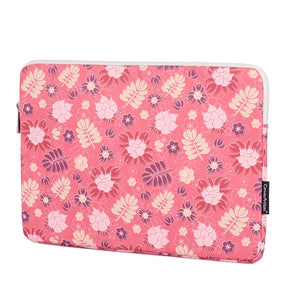 Laptophoes 13.3 Inch - GV Sleeve - Pink Leaves - 123laptophoezen.nl