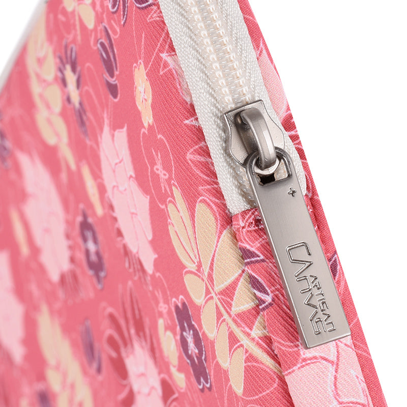 Laptophoes 13.3 Inch - GV Sleeve - Pink Leaves - 123laptophoezen.nl