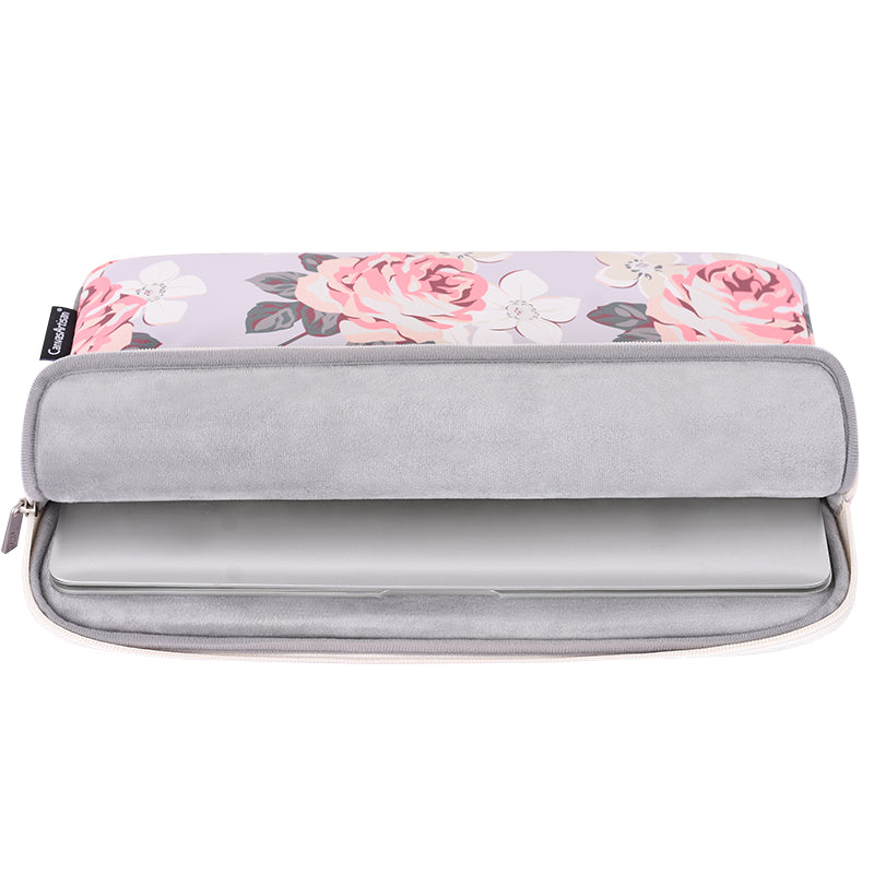 Laptophoes 13.3 Inch - Sleeve - Witte Roos - 123laptophoezen.nl