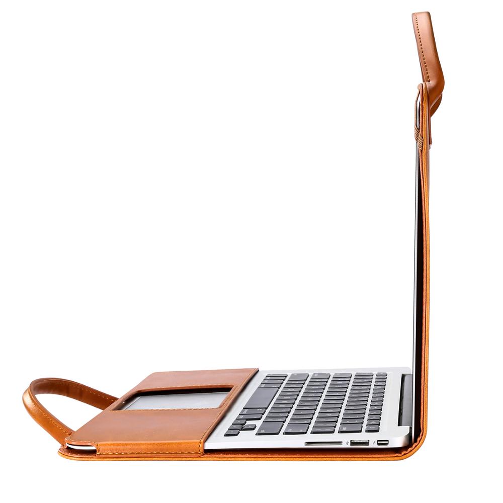 Laptophoes voor Macbook A1466 & A1369 - 13 Inch Air 2014/2015 - Bruin Leer - 123laptophoezen.nl