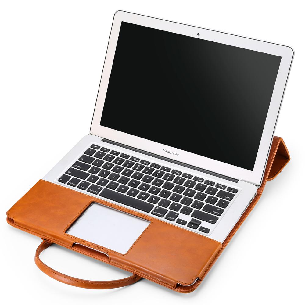 Laptophoes voor Macbook A1466 & A1369 - 13 Inch Air 2014/2015 - Bruin Leer - 123laptophoezen.nl