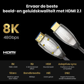 HDMI 2.1 Ultra High Speed Kabel 25 meter – Gold Plated – AOC - 123laptophoezen.nl