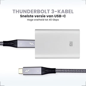 Thunderbolt 3 Kabel 1 Meter - USB-C naar USB-C - 123laptophoezen.nl